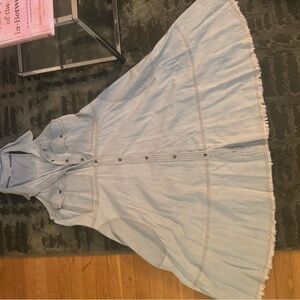 Anthropologie Blue Denim Sleeveless Dress